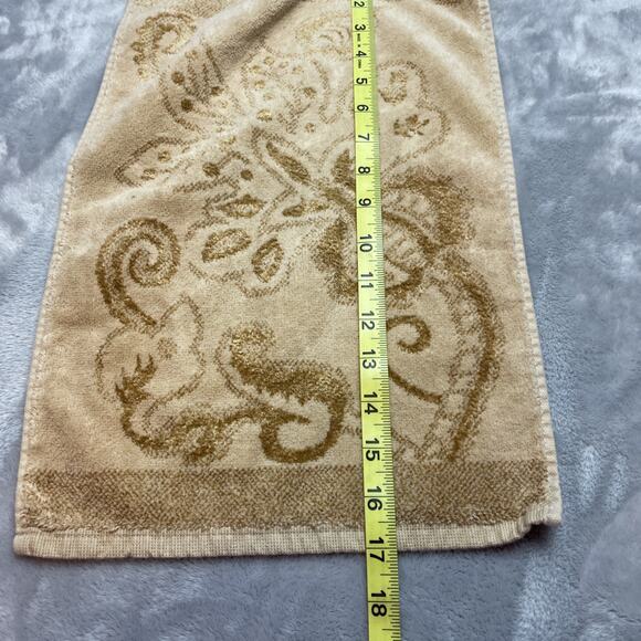 Wellesley Manor Towel 5 Pc Set 2 Hand 3 Fingertip Beige Paisley Floral Brazil - Picture 5 of 7